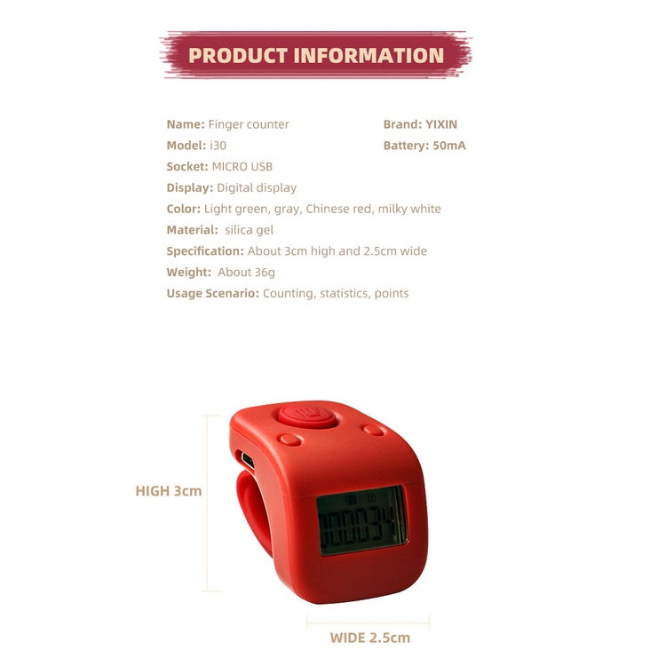 KL Stock Tasbih Digital Counter Electronic USB Rechargeable LED Mini Prayer Counter Clicker Tasbih Jari 计数器DoorGift