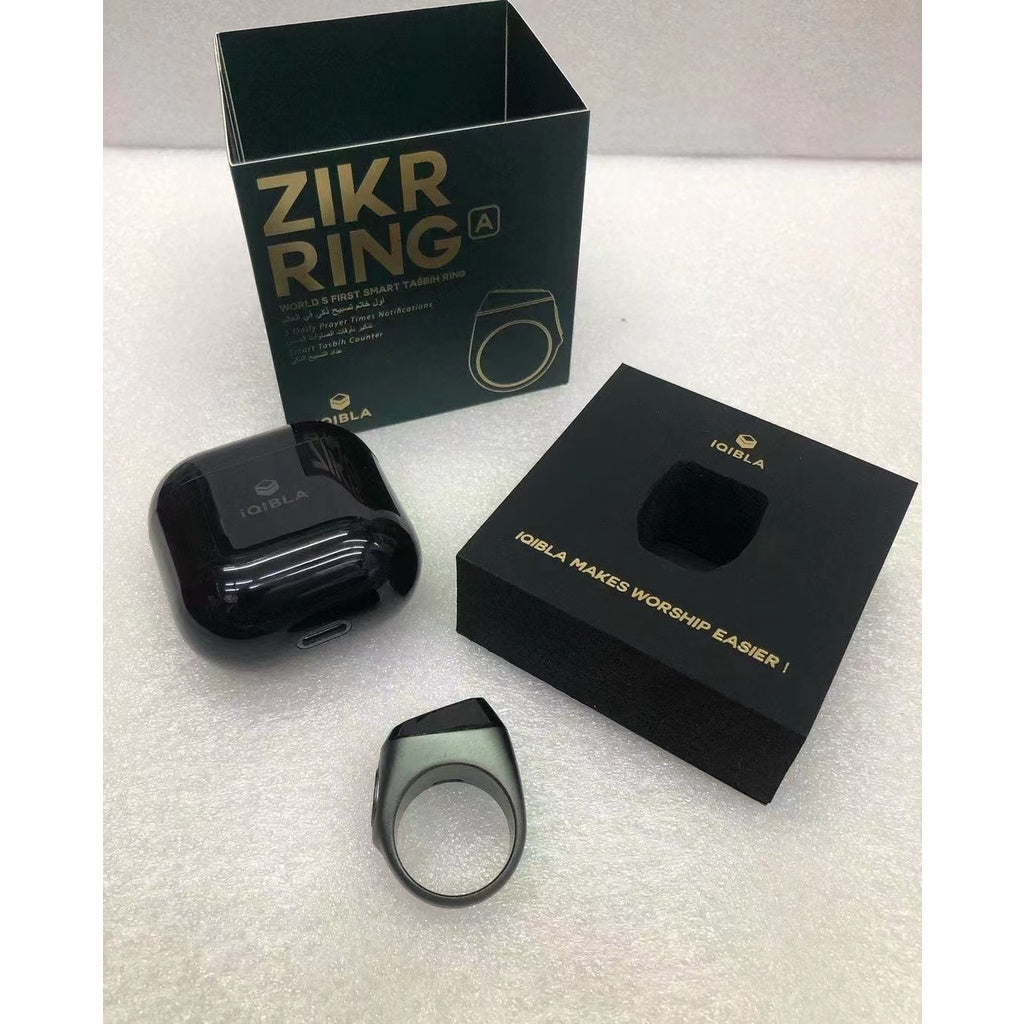 Zikr 1 Iqibal Bluetooth Smart Tasbih Ring Digital Usb Rechargeable Counter Ring Digital 5 Prayer Time Reminder